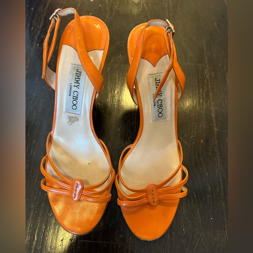 Jimmy Choo Orange 39 Strappy heel